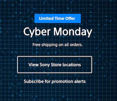 Sony 索尼澳洲官网 Cyber Monday 活动：电视、游戏机、耳机、相机等商品超值价特卖！