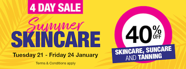 澳洲药房 Priceline：Skincare、Suncare & Tanning 护肤及防晒类商品 – 低至6折优惠！