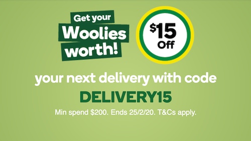 澳洲超市 Woolworths 活动：Delivery 订单购物满$200 – 立减$15！