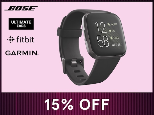 澳洲商城 Myer 今日特价：Bose、Fitbit、Garmin 等品牌的耳机、音箱、运动手表等 – 85折优惠！