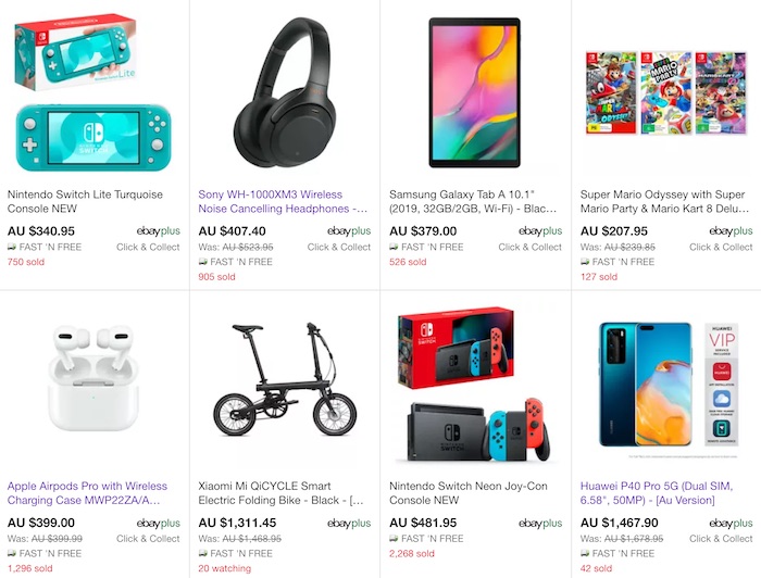 Ebay Plus 会员专属活动 超多种精选数码类商品 用码后可享85折优惠 Switch Airpods 等热卖商品好价出售 生活用品 电子产品 澳洲值得买