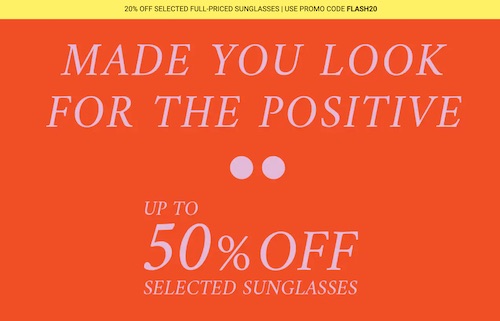 太阳镜专卖网站 Sunglass Hut 活动：正价商品 – 购物满$300，可立减$75！