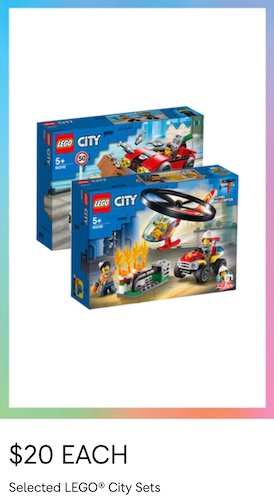 Myer：乐高 Lego City 系列积木玩具 – 8折优惠！