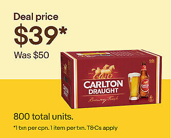 Carlton Draught 卡尔顿扎啤 24 x 375mL – 8折优惠！