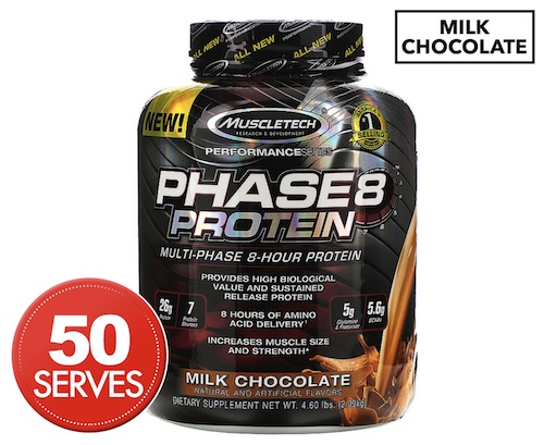 Muscletech 肌肉科技 Phase8 蛋白粉 牛奶巧克力味 2.09kg – 77折优惠！