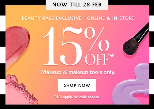 化妆品网站 Sephora 澳洲官网活动：部分精选商品 – 85折优惠！