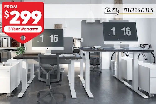 Lazy Maisons 品牌站坐两用电动办公桌特卖 – 低至4折优惠！