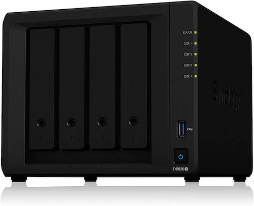 Synology 群晖 DS920+ 四核心4盘位 NAS网络存储服务器 – 95折优惠！