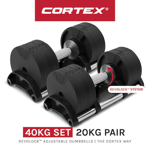 Cortex Revolock 快速可调节哑铃 2-20公斤 一对装 – 低至6折优惠！