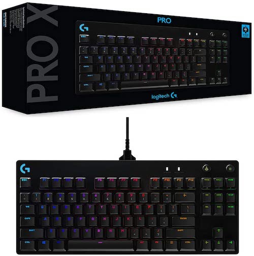 罗技 G Pro X RGB机械游戏键盘 紧凑式背光87键 GX青轴 - 7折优惠！