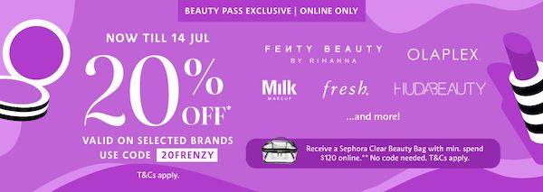 化妆品网站 Sephora 澳洲官网活动：部分品牌精选商品 – 8折优惠！