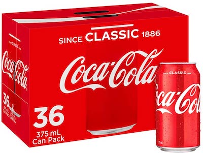 Coca-Cola 可口可乐 碳酸饮料 36听 x 375mL – 7折优惠！