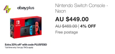 任天堂 Nintendo  Switch 游戏主机  –  8折优惠！