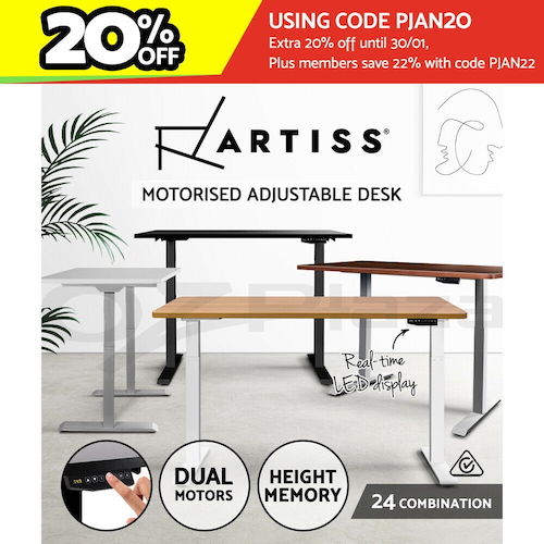 Artiss 电动可调节办公桌 电脑桌 站坐两用 – 低至3折优惠！