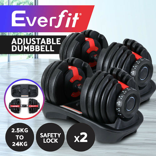 Everfit 2 x 24KG 快速可调节哑铃 – 6折优惠！