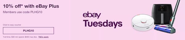 eBay 周二会员日活动：部分精选家庭用品（Myer、BingLee、Dyson等商家）- 额外9折优惠！