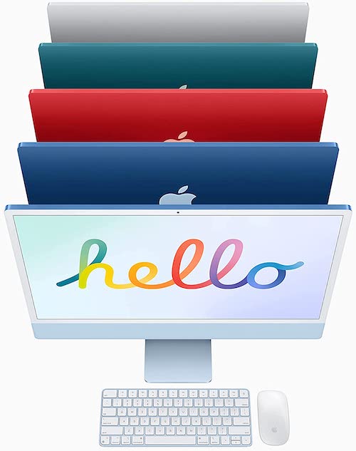 苹果 iMac 2021款 24英寸电脑一体机 M1芯片、Retina 4.5K - 9折优惠！