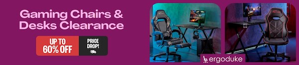 MyDeal：ErgoDuke 品牌精选游戏座椅及桌子 – 低至4折优惠！