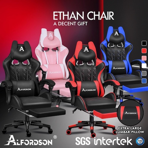 ALFORDSON 赛车风格 PU皮革 人体工学电脑座椅 游戏座椅 – 低至3折优惠！