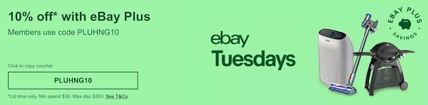 eBay 澳洲站会员日活动：部分精选商品 – 额外9折优惠！
