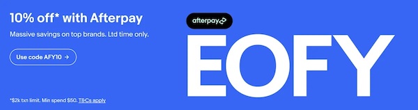 eBay 澳洲站 AfterPay 活动：部分精选商品 – 额外9折优惠！