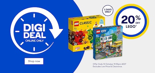 BigW：Lego 乐高品牌部分精选积木玩具 – 8折优惠！