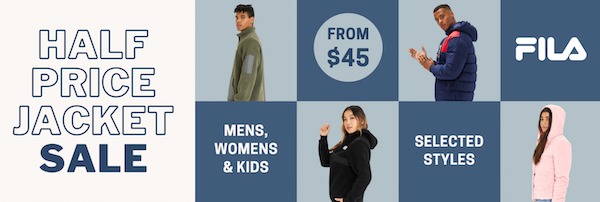 时尚运动品牌 FILA 斐乐 澳洲官网活动：部分精选夹克外套 – 半价优惠！