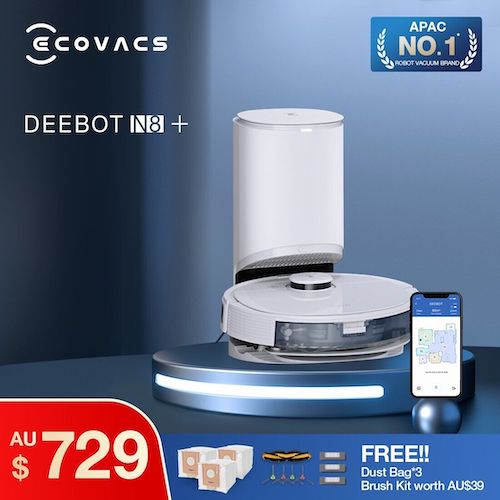 Ecovacs 科沃斯 N8+ 扫拖一体 扫地机器人 配自动集尘盒 – 6折优惠！