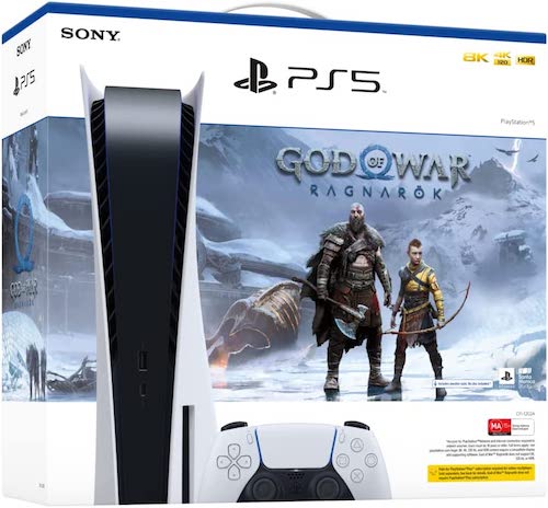 Sony 索尼 PlayStation5 光驱版 PS5次世代游戏主机 + 战神：诸神黄昏 (God of War Ragnarok) 套装 – 88折优惠！
