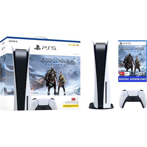Sony 索尼 PlayStation5 光驱版 PS5次世代游戏主机 + 战神：诸神黄昏 (God of War Ragnarök) 套装 – 9折优惠！