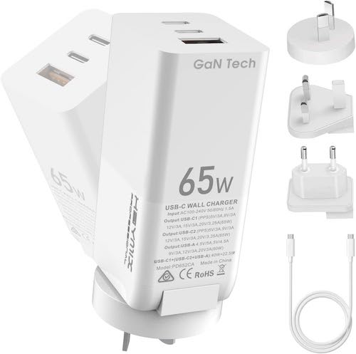 HEYMIX GaN 氮化镓 三口快速充电头（USB-C*2 + USB-A）- 5折优惠！