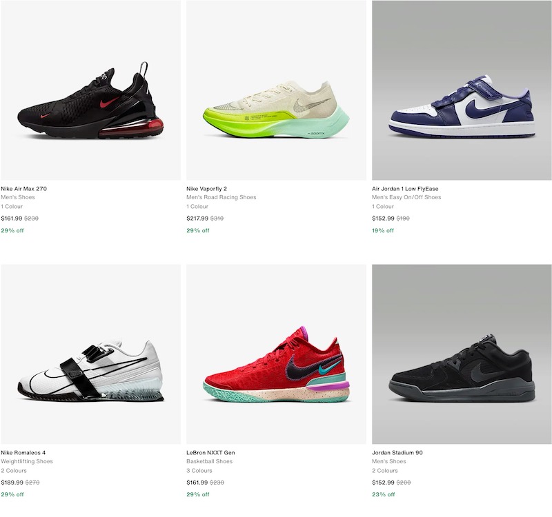 Nike 耐克澳洲官网 折扣区精选运动鞋等商品特卖 – 低至7折优惠！