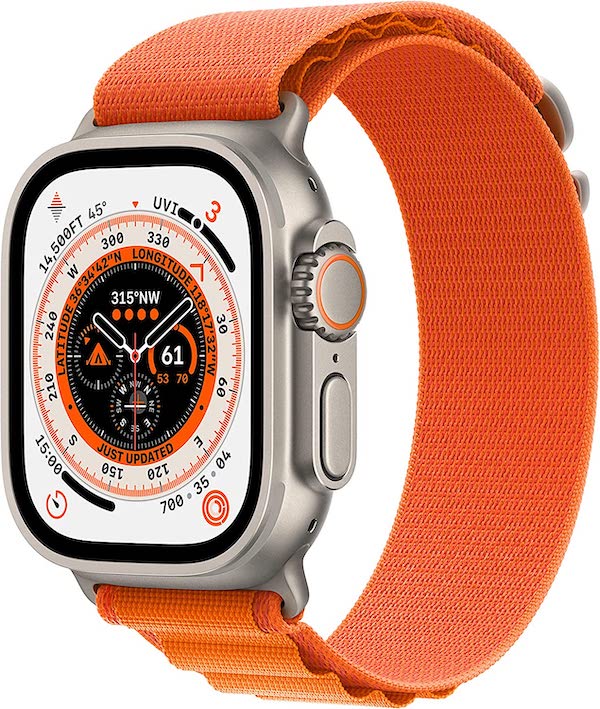 Apple 苹果 Watch Ultra 智能手表 49mm GPS + Cellular 钛金属表壳 – 9折优惠！