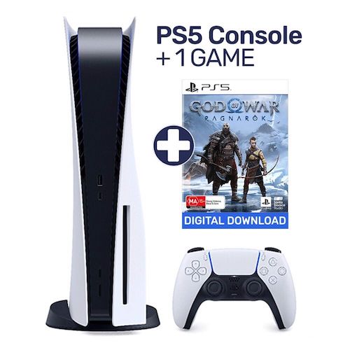 Sony 索尼 PlayStation5 光驱版 PS5次世代游戏主机 + 战神：诸神黄昏 (God of War Ragnarök) 套装 – 9折优惠！