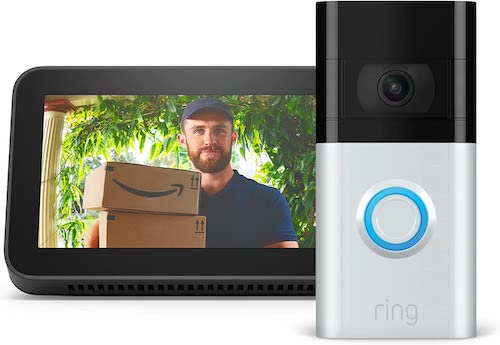 亚马逊 Echo Show 5 (2nd Gen) + Ring Video Doorbell 3 智能门铃 套装 – 5折优惠！