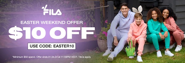 时尚运动品牌 FILA 澳洲官网：购物满$50 – 立减$10！