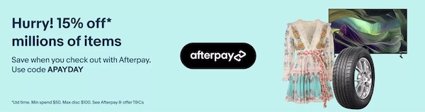 eBay 澳洲站 AfterPay 活动：超多种精选商品 – 额外85折优惠！