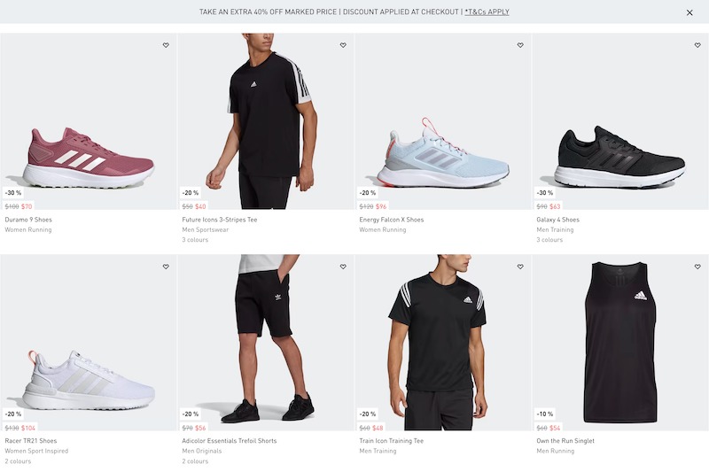 Adidas 阿迪达斯澳洲官网：部分精选特价运动服 – 低至7折 + 额外6折优惠！