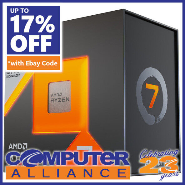 AMD AM5 Ryzen 7 7800X3D 高端游戏CPU处理器 4.2GHz 8核16线程 – 8折优惠！
