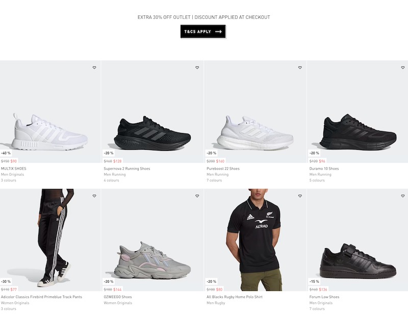Adidas 阿迪达斯澳洲官网：部分精选特价运动服 – 低至6折 + 额外7折优惠！