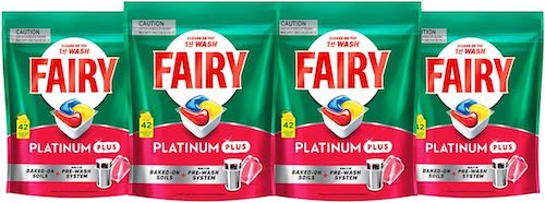 Fairy Platinum Plus 洗碗块 柠檬香味 168块 (42 Pack x 4) – 4折优惠！