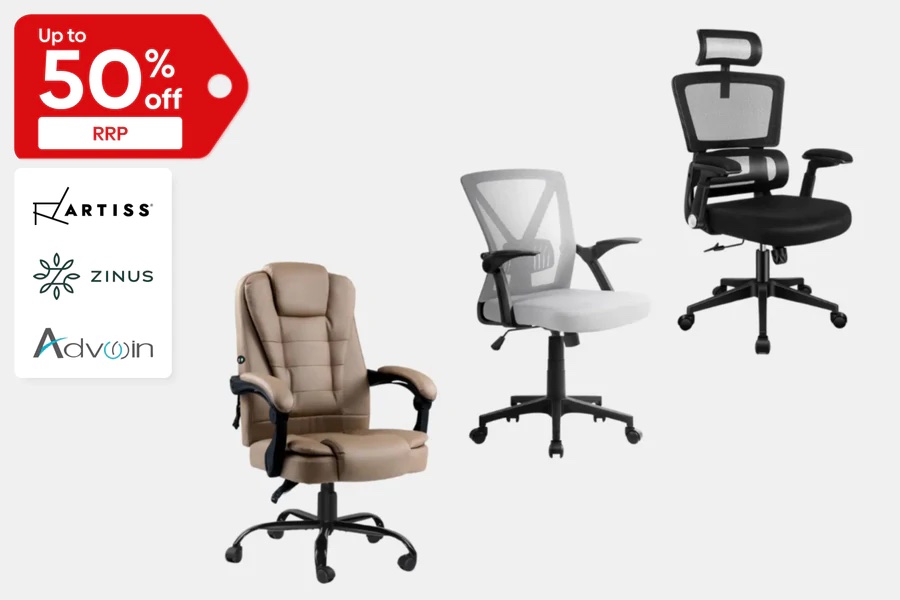 澳洲特卖网站 Catch：部分精选品牌办公椅、人体工学游戏椅等 – 低至5折优惠！
