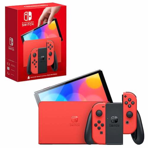 任天堂 Nintendo Switch OLED 游戏主机 马里奥红色款 – 8折优惠！