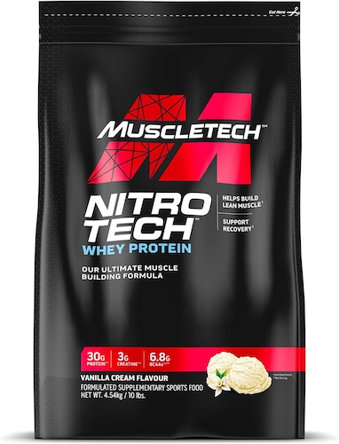 MuscleTech 肌肉科技 NitroTech 乳清蛋白粉 巧克力味/香草味 10磅 – 7折优惠！