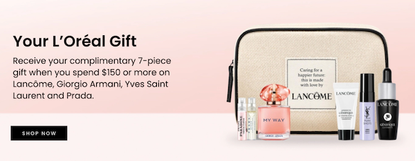 Myer：Lancome、YSL 等品牌美妆 购物满$150 – 可获赠价值大礼包一份！