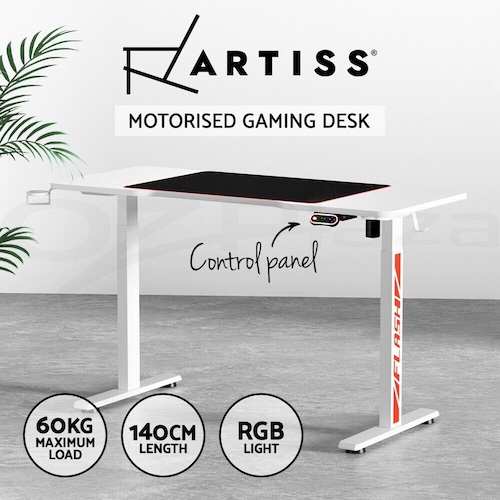 Artiss 电动可调节办公桌 站坐两用电脑桌  RGB灯光 140CM– 5折优惠！