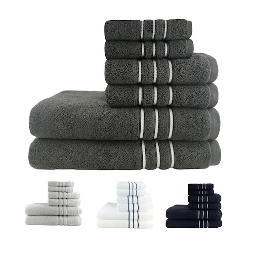 100% 奢华埃及棉 浴巾+毛巾6件套 – 3折优惠！
