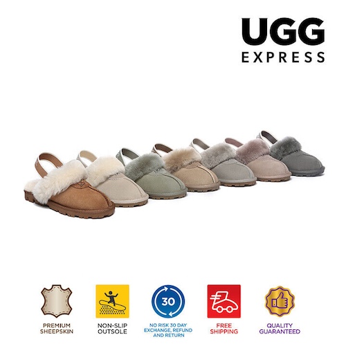 UGG Express Australian Shepherd 澳洲羊皮棉拖 漏跟UGG拖鞋 – 3折优惠！