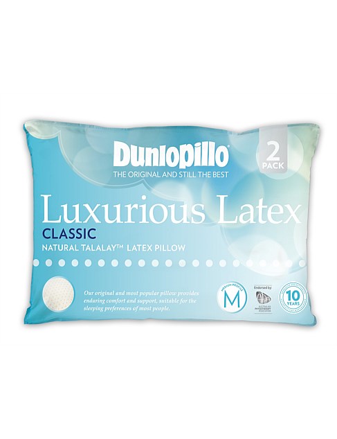 Dunlopillo 豪华天然乳胶 经典中型枕头 两只套装 – 5折优惠！
