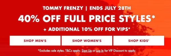 时尚品牌 Tommy Hilfiger 澳洲官网活动：正价商品 – 低至5折优惠！